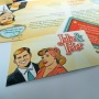 Trouwkaarten in fifties tekenstijl, verkrijgbaar met bijpassende enveloppen, menukaarten en RSVP-kaartjes. 
http://www.kaartencollectie.be/nl/trouwkaart-fifties-695.htm