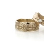 Trouwringen 'BRITT' in 18kt champagne wit goud en diamant.